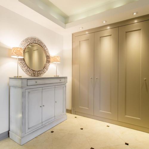 Chic dressing room with a wardrobe